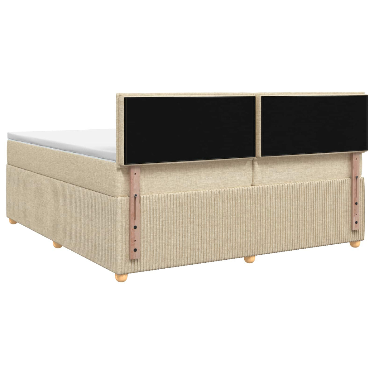 Boxspring krevet s madracem Krem 200 x 200 cm Tkanina