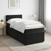 Boxspring krevet s madracem Crna 90 x 200 cm Baršun