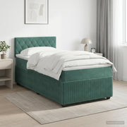 Boxspring krevet s madracem Tamnozelena 90 x 200 cm Baršun