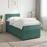 Boxspring krevet s madracem Tamnozelena 90 x 200 cm Baršun