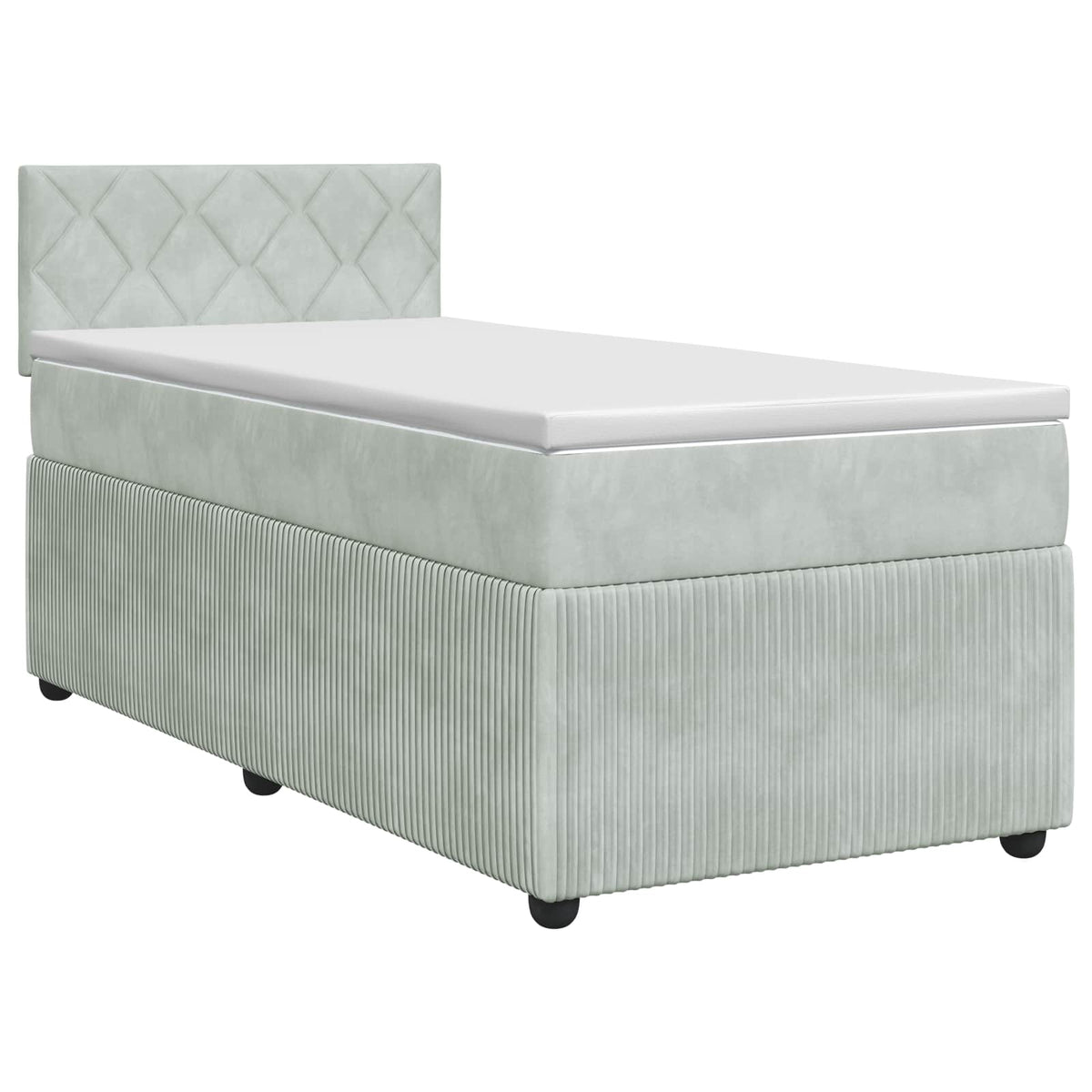 Boxspring krevet s madracem Svjetlosiva 90 x 190 cm Baršun
