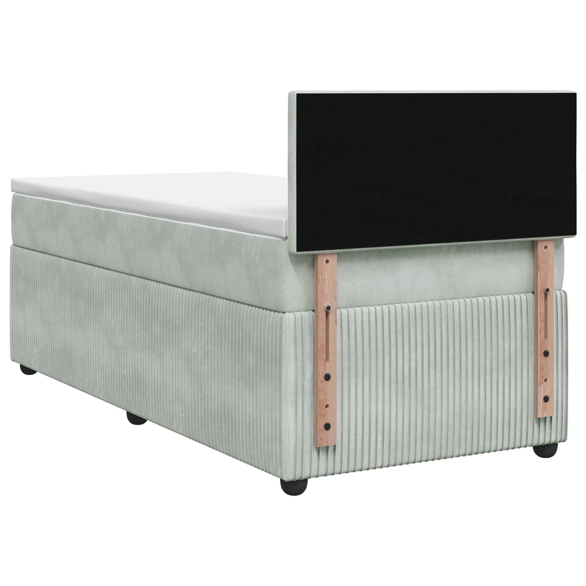 Boxspring krevet s madracem Svjetlosiva 90 x 190 cm Baršun