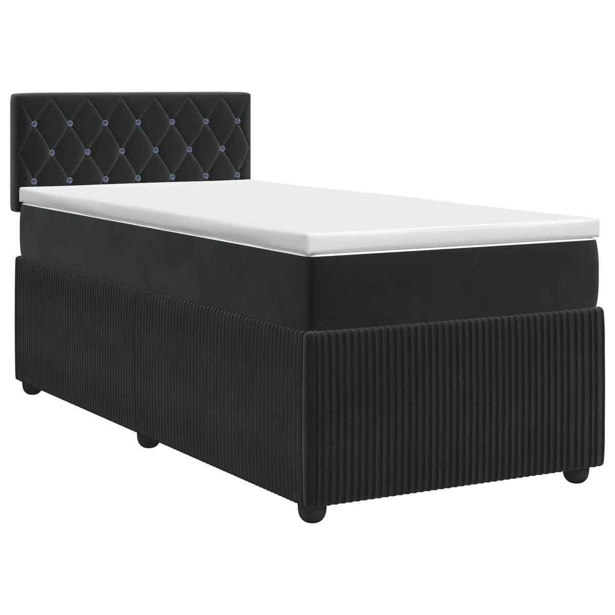 Boxspring krevet s madracem Crna 90 x 200 cm Baršun