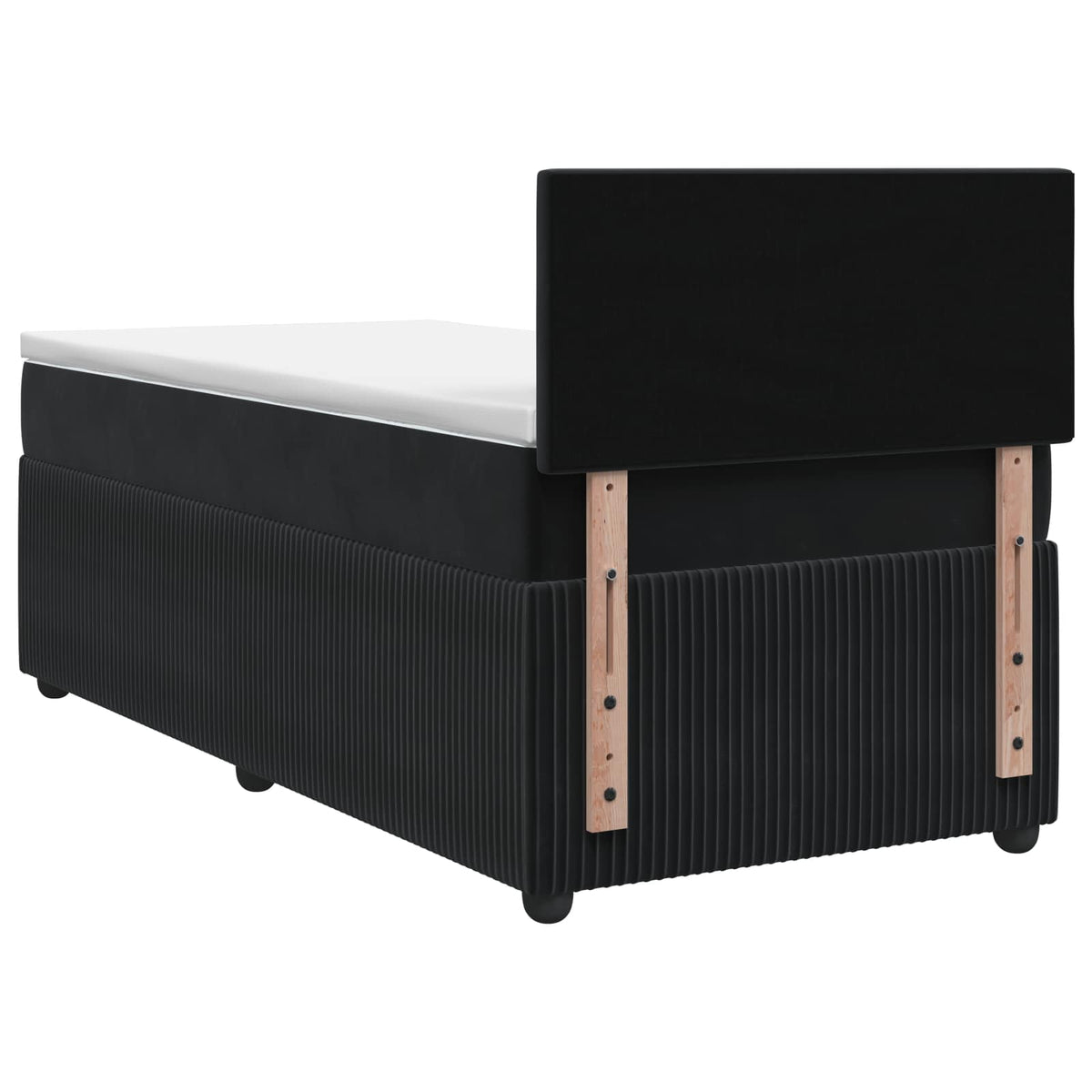 Boxspring krevet s madracem Crna 90 x 200 cm Baršun