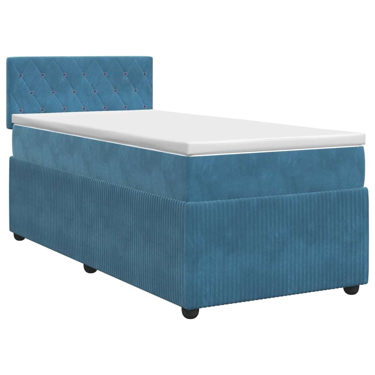 Boxspring krevet s madracem Tamno plava 90 x 200 cm Baršun