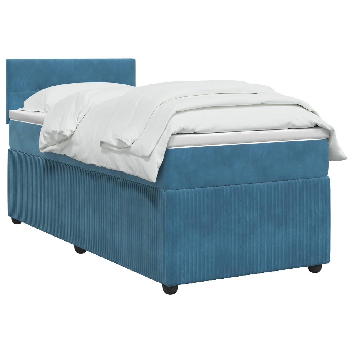 Boxspring krevet s madracem Tamno plava 90 x 200 cm Baršun