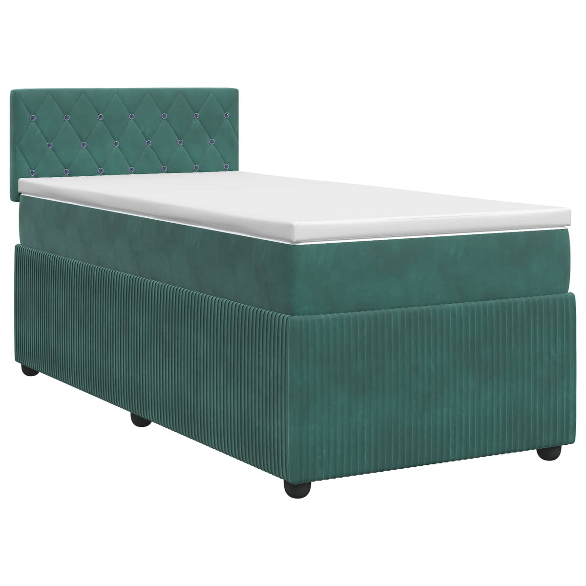 Boxspring krevet s madracem Tamnozelena 100 x 200 cm Baršun