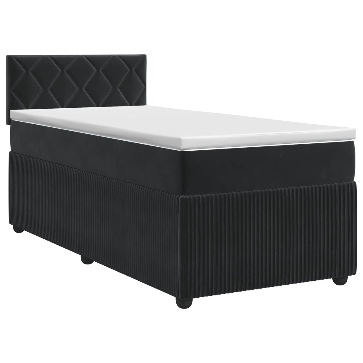 Boxspring krevet s madracem Crna 100 x 200 cm Baršun