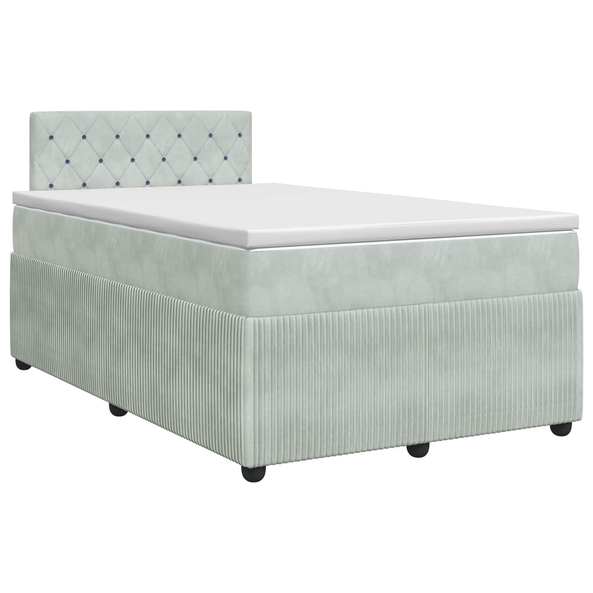 Boxspring krevet s madracem Svjetlosiva 120 x 190 cm Baršun