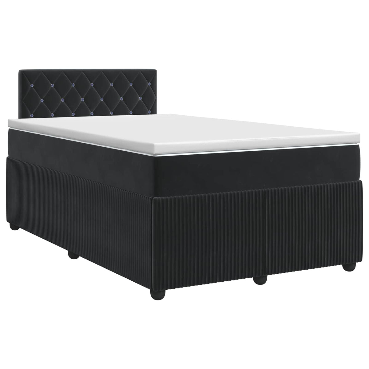 Boxspring krevet s madracem Crna 120 x 190 cm Baršun