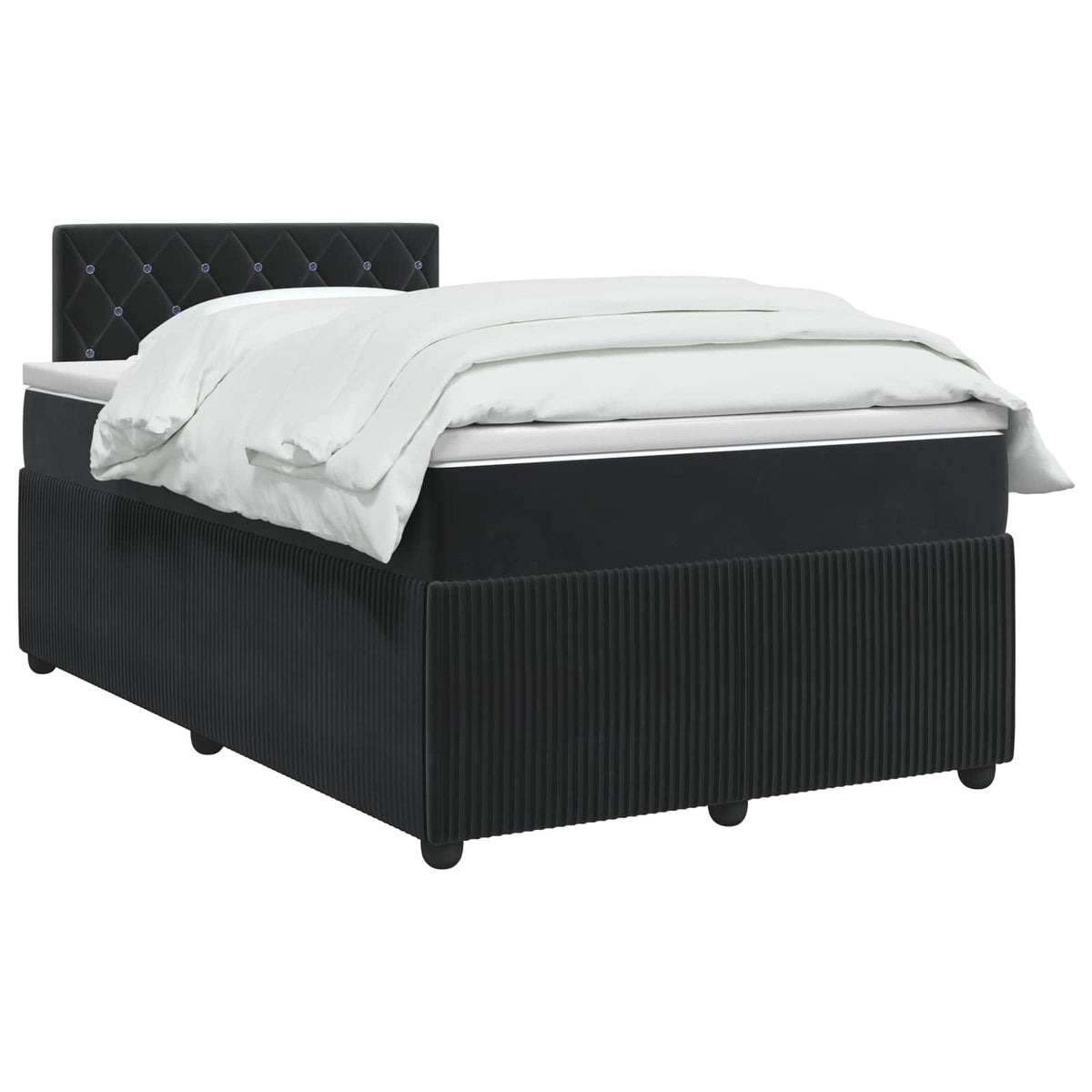 Boxspring krevet s madracem Crna 120 x 190 cm Baršun