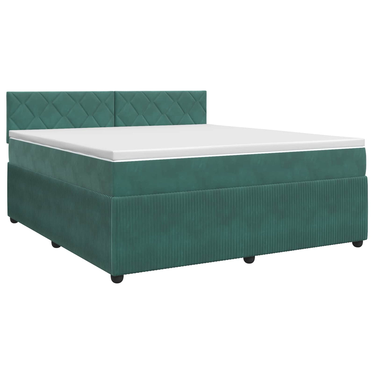 Boxspring krevet s madracem Tamnozelena 140 x 190 cm Baršun