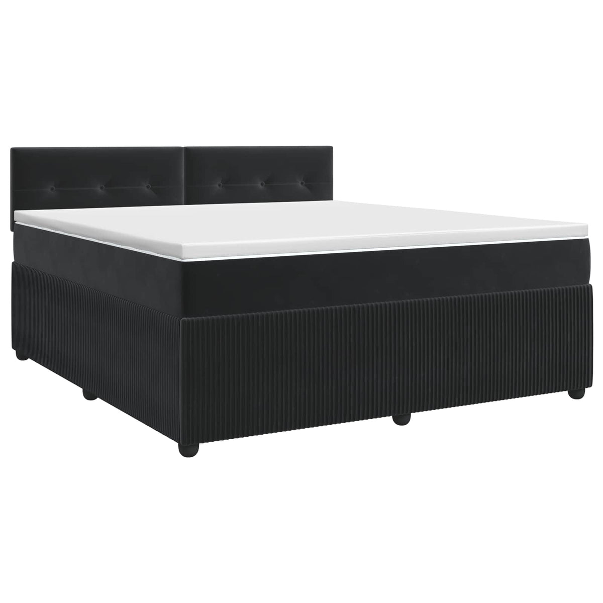 Boxspring krevet s madracem Crna 140 x 200 cm Baršun