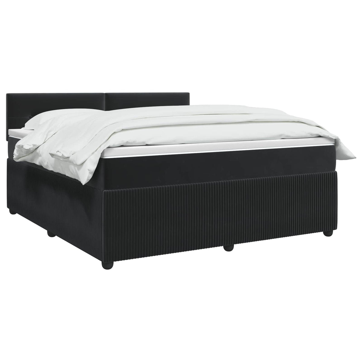 Boxspring krevet s madracem Crna 140 x 200 cm Baršun