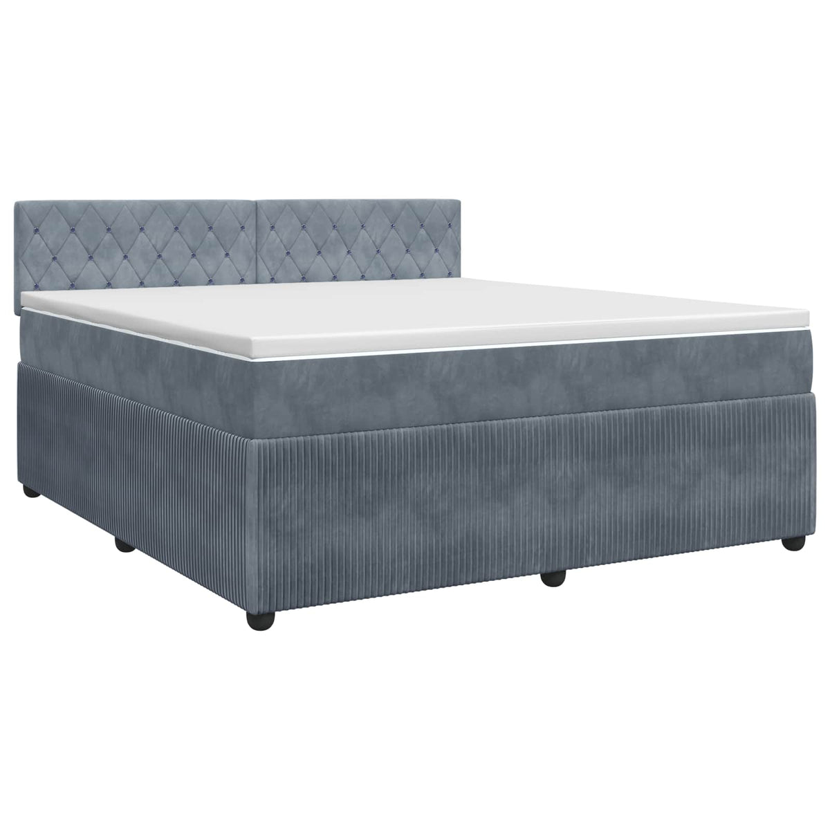 Boxspring krevet s madracem Tamnosiva 160 x 200 cm Baršun
