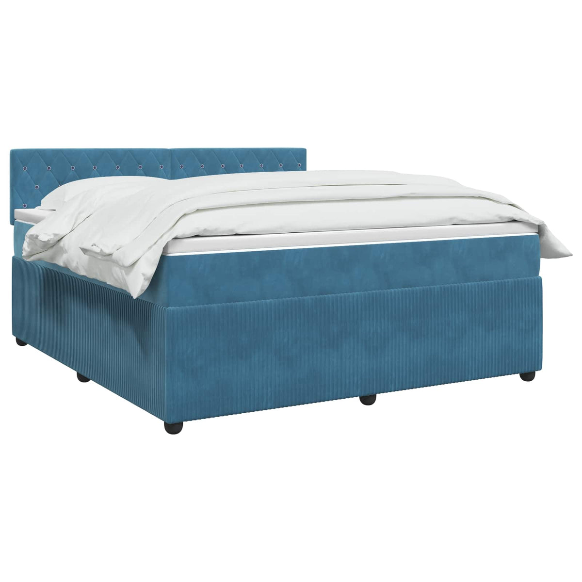 Boxspring krevet s madracem Tamno plava 160 x 200 cm Baršun