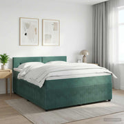 Boxspring krevet s madracem Tamnozelena 140 x 190 cm Baršun
