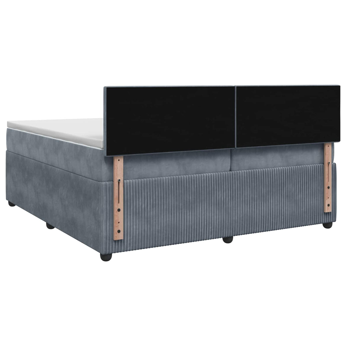 Boxspring krevet s madracem Tamnosiva 200 x 200 cm Baršun