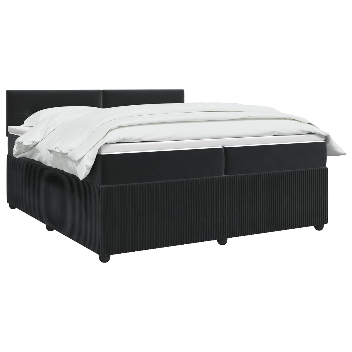 Boxspring krevet s madracem Crna 200 x 200 cm Baršun