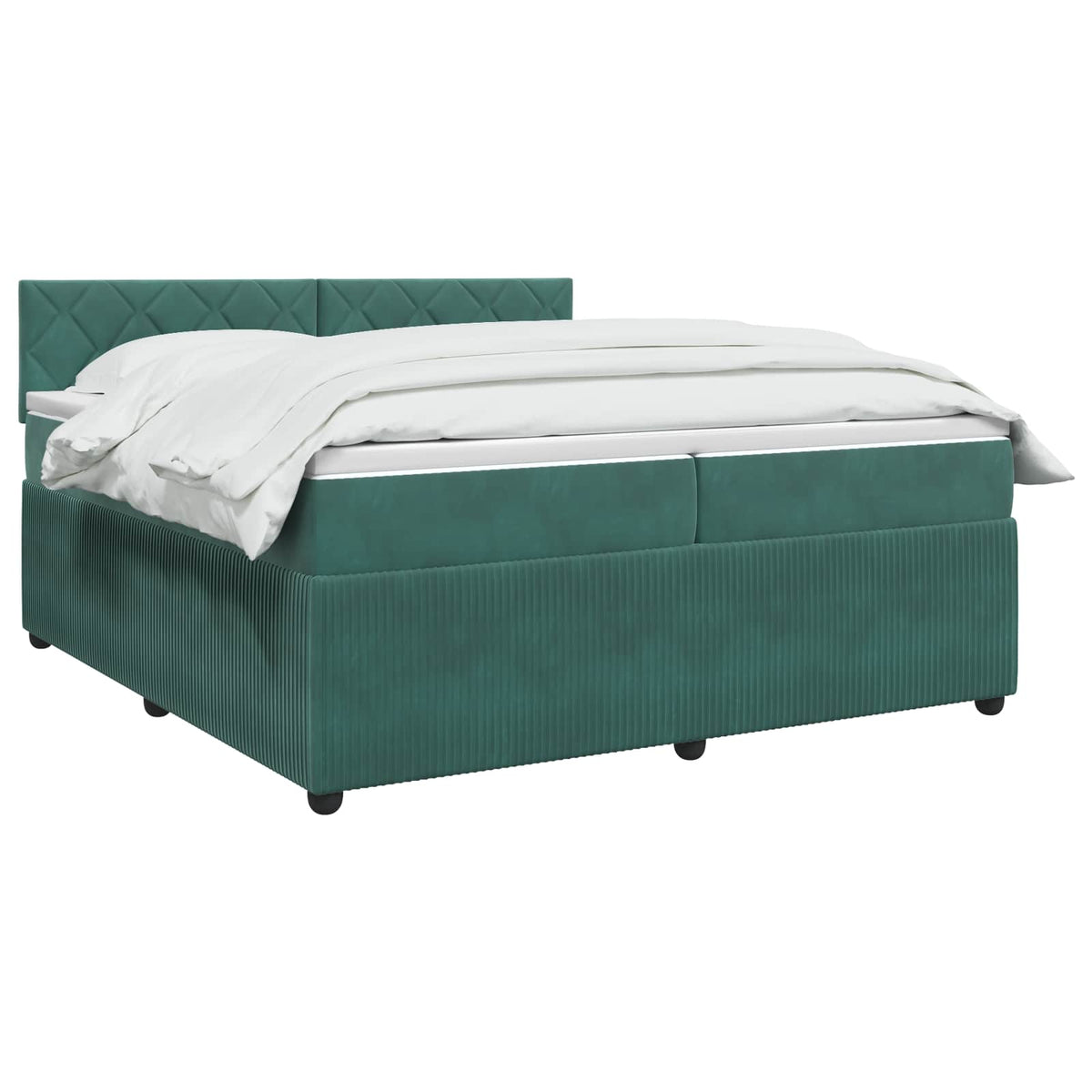 Boxspring krevet s madracem Tamnozelena 200 x 200 cm Baršun