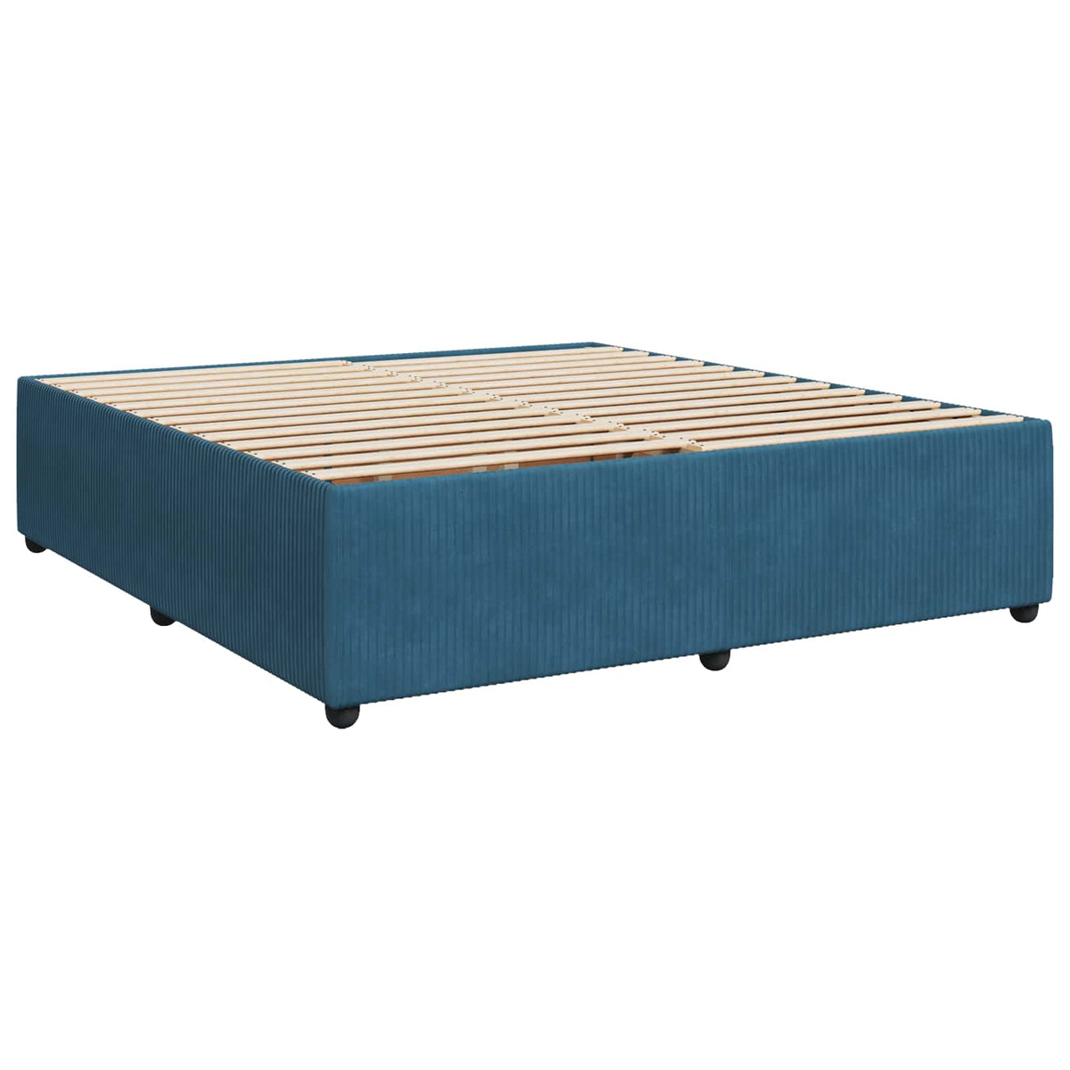 Boxspring krevet s madracem Tamno plava 200 x 200 cm Baršun