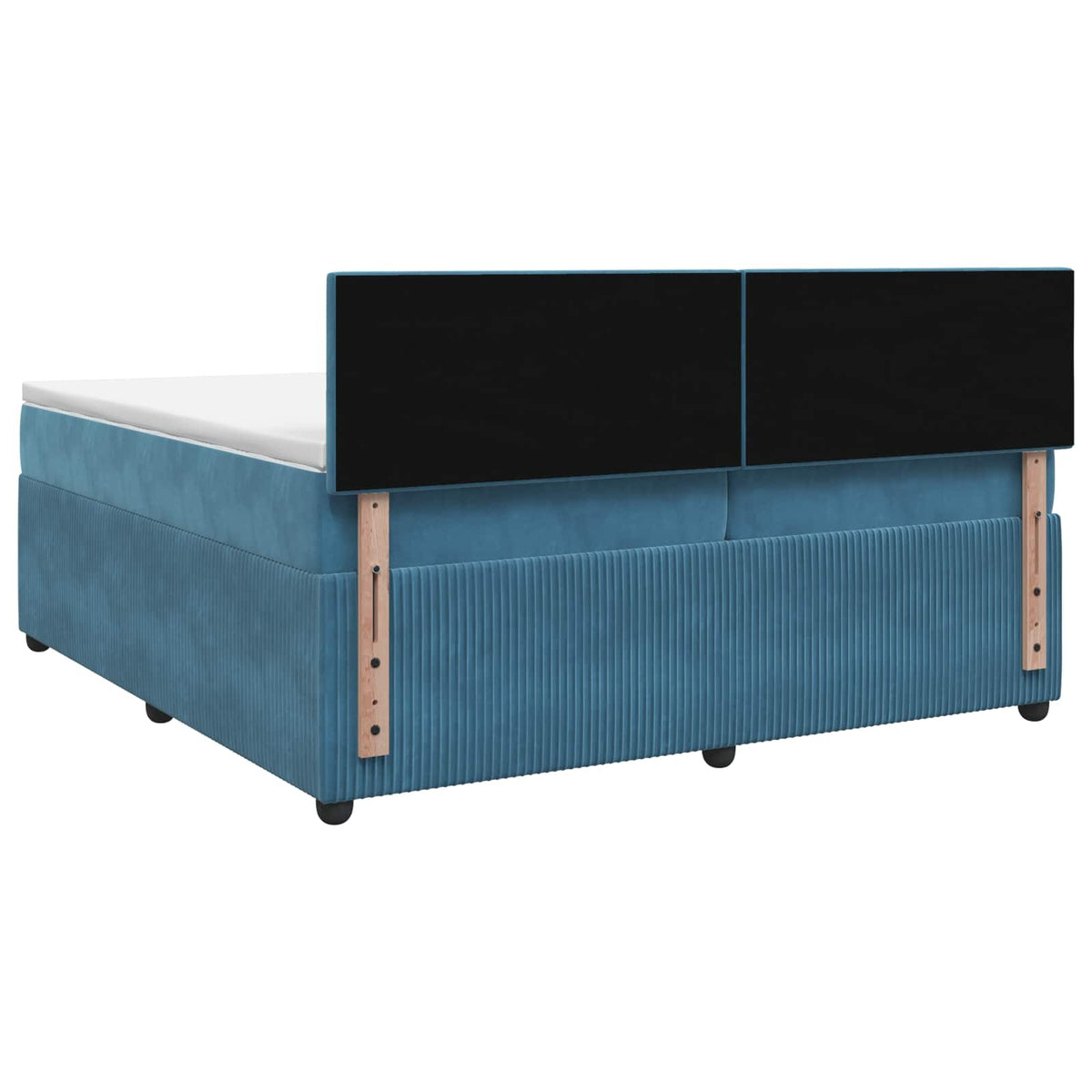 Boxspring krevet s madracem Tamno plava 200 x 200 cm Baršun