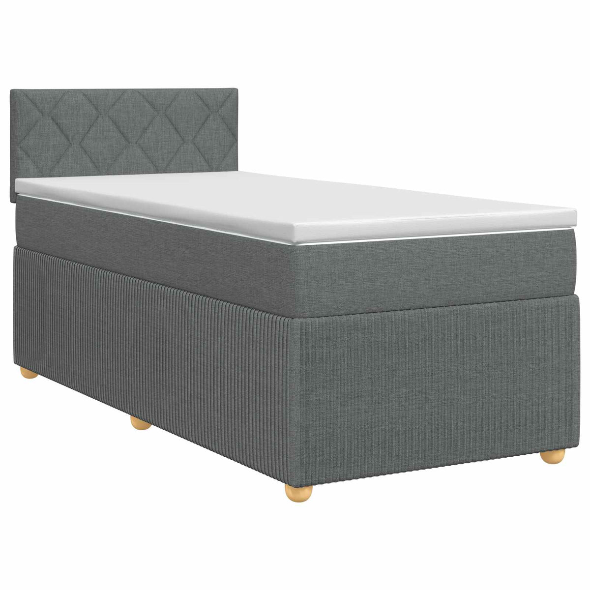 Boxspring krevet s madracem Tamnosiva 90 x 190 cm Tkanina 191 x 91.5 x 88 cm