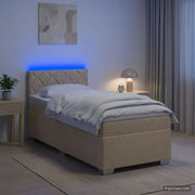 Krevet s box springom, madracem i LED-om Krem 100 x 200 cm