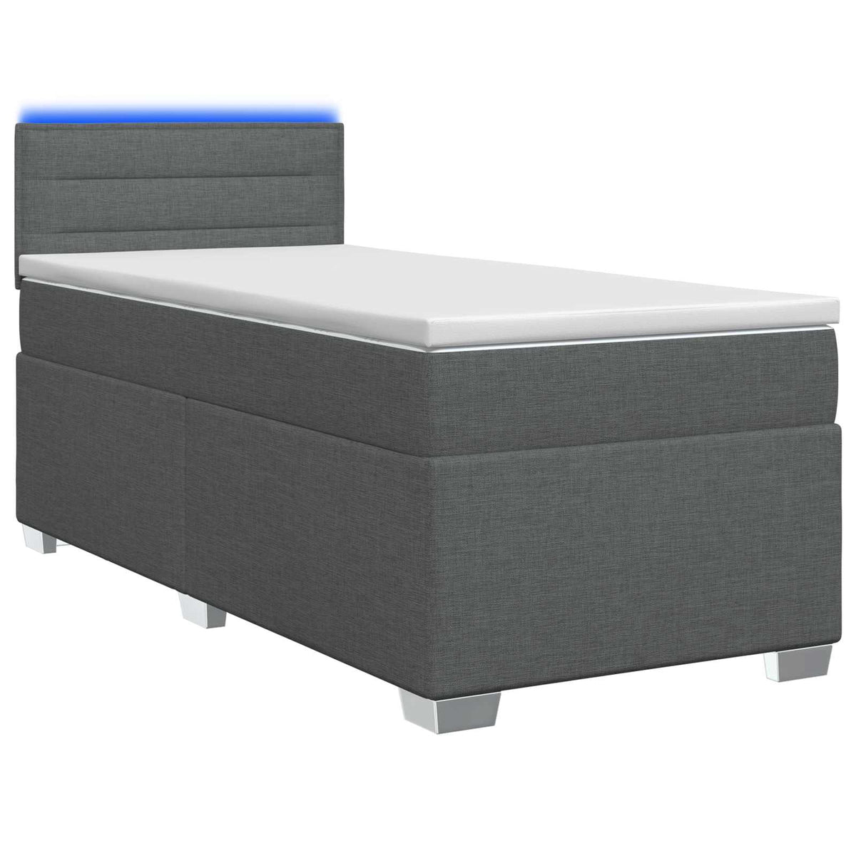 Krevet s box springom, madracem i LED-om Tamnosiva 90 x 200 cm