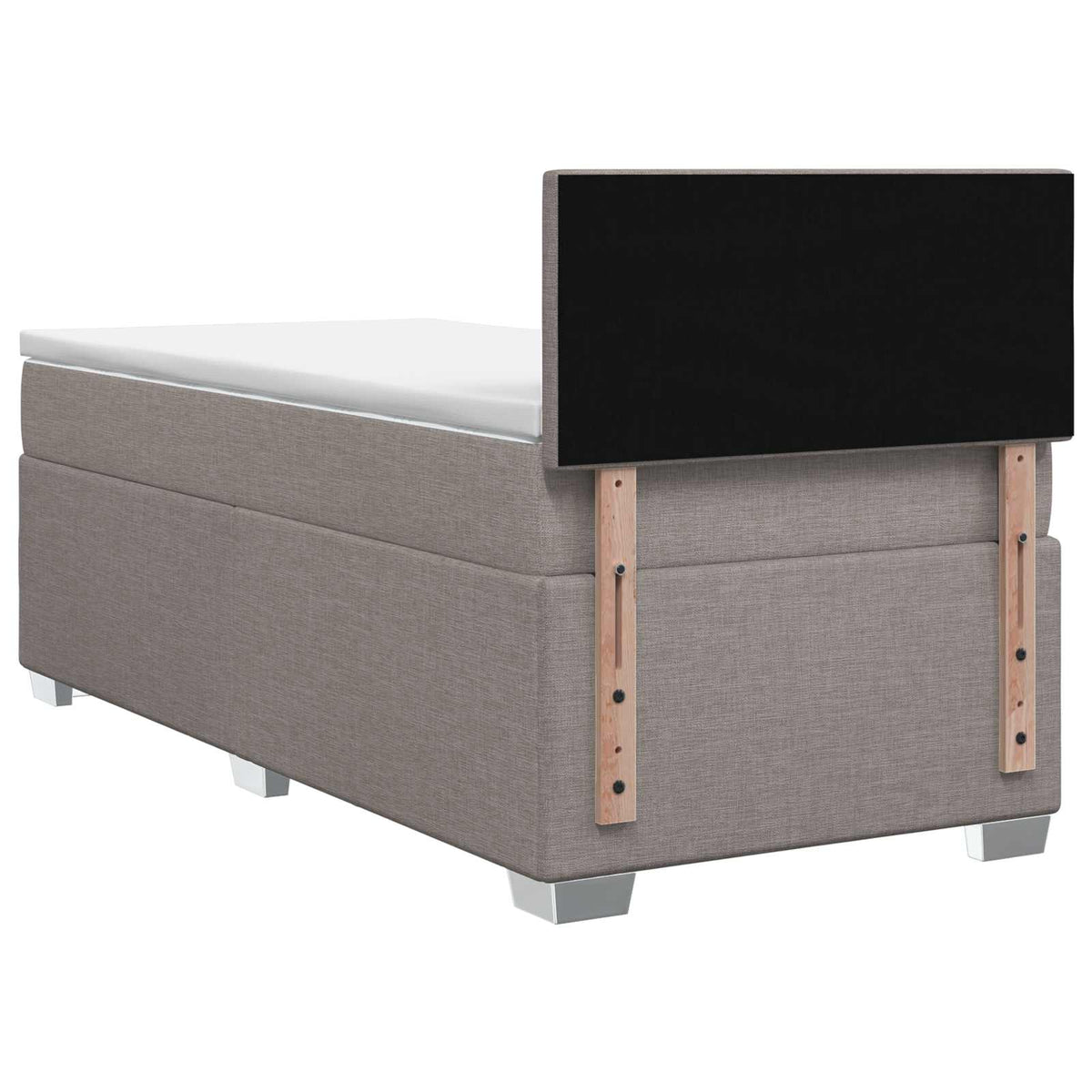 Krevet s box springom, madracem i LED-om Sivosmeđa 90 x 200 cm