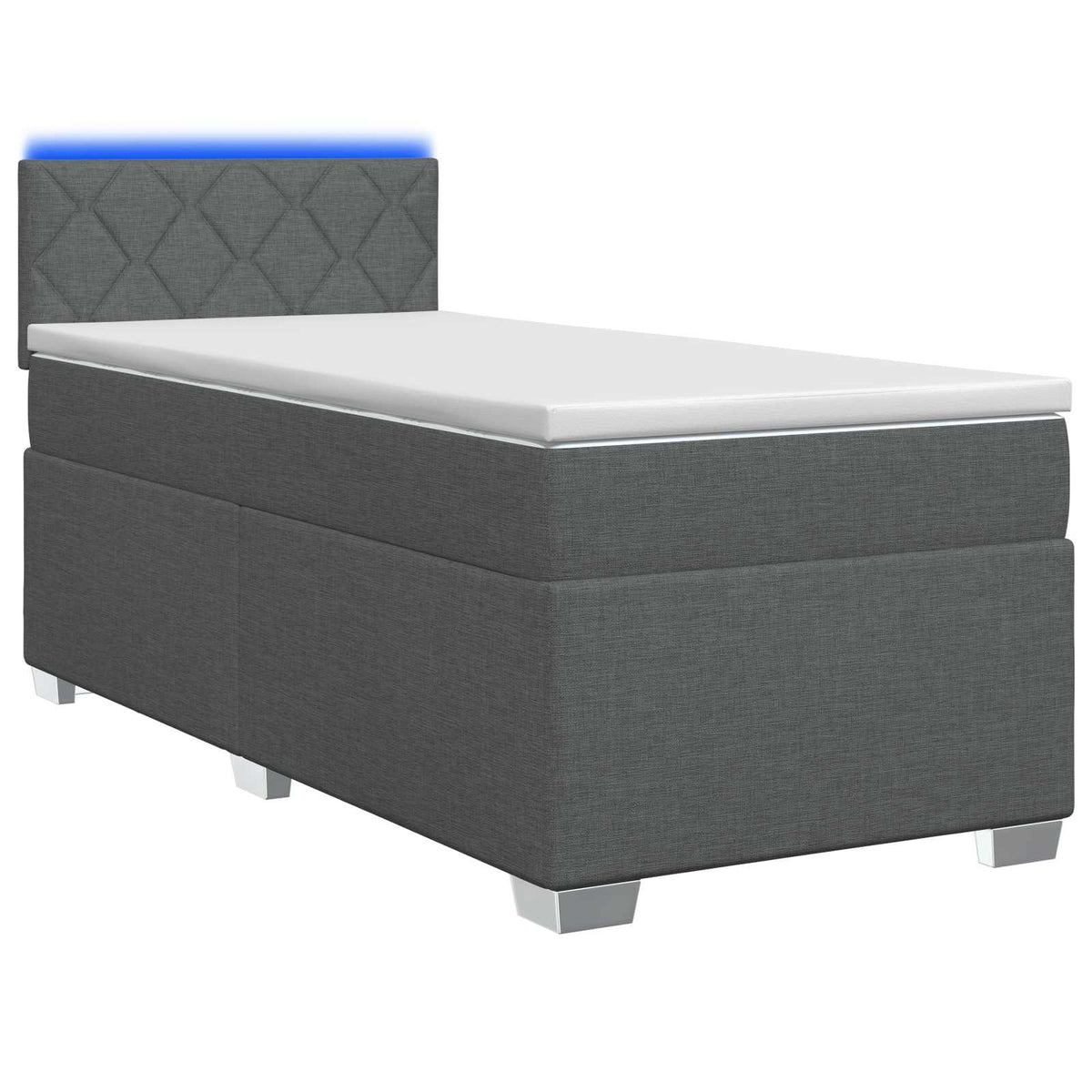 Krevet s box springom, madracem i LED-om Tamnosiva 90 x 200 cm