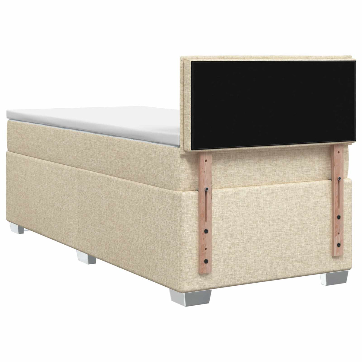 Krevet s box springom, madracem i LED-om Krem 100 x 200 cm