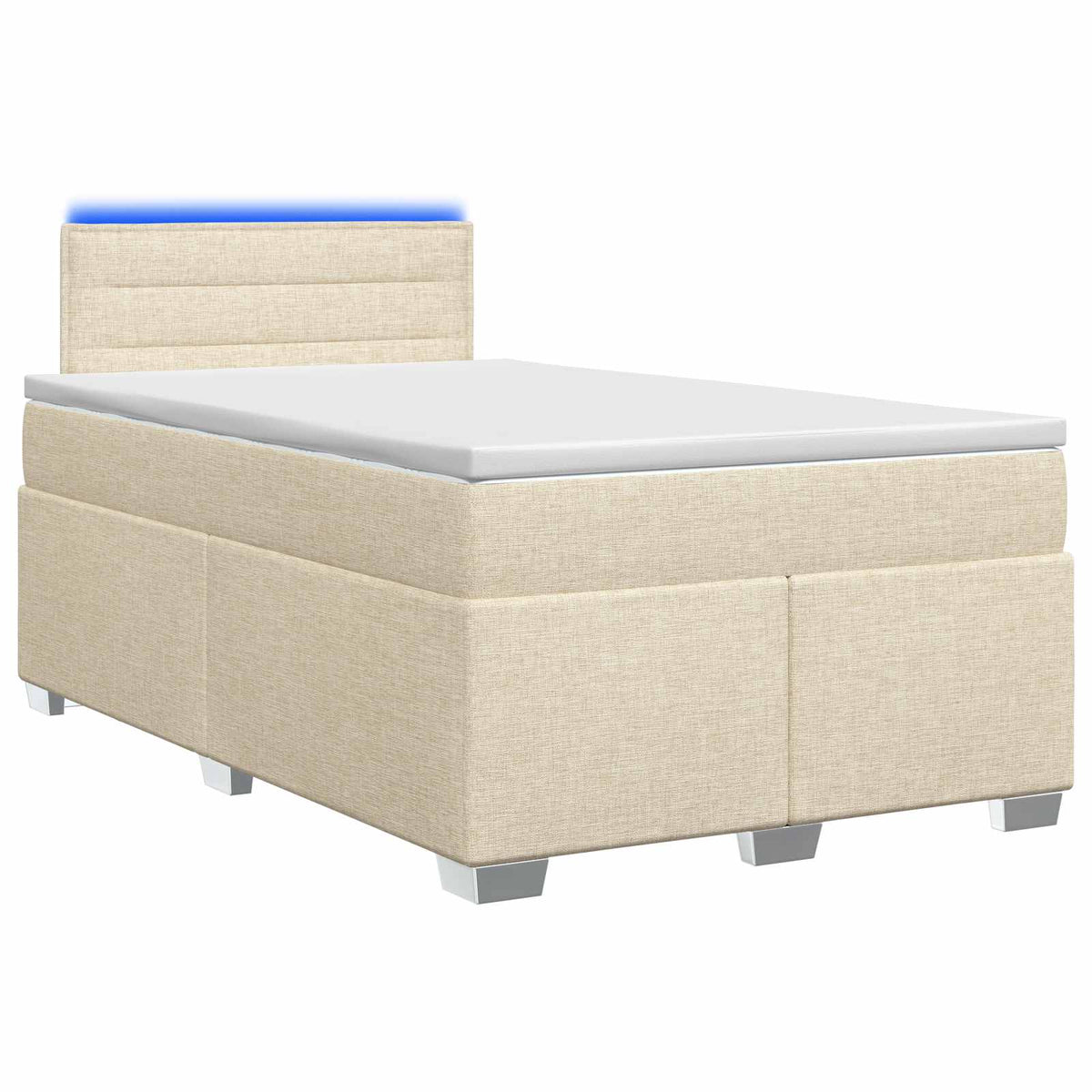Krevet s box springom, madracem i LED-om Krem 120 x 200 cm