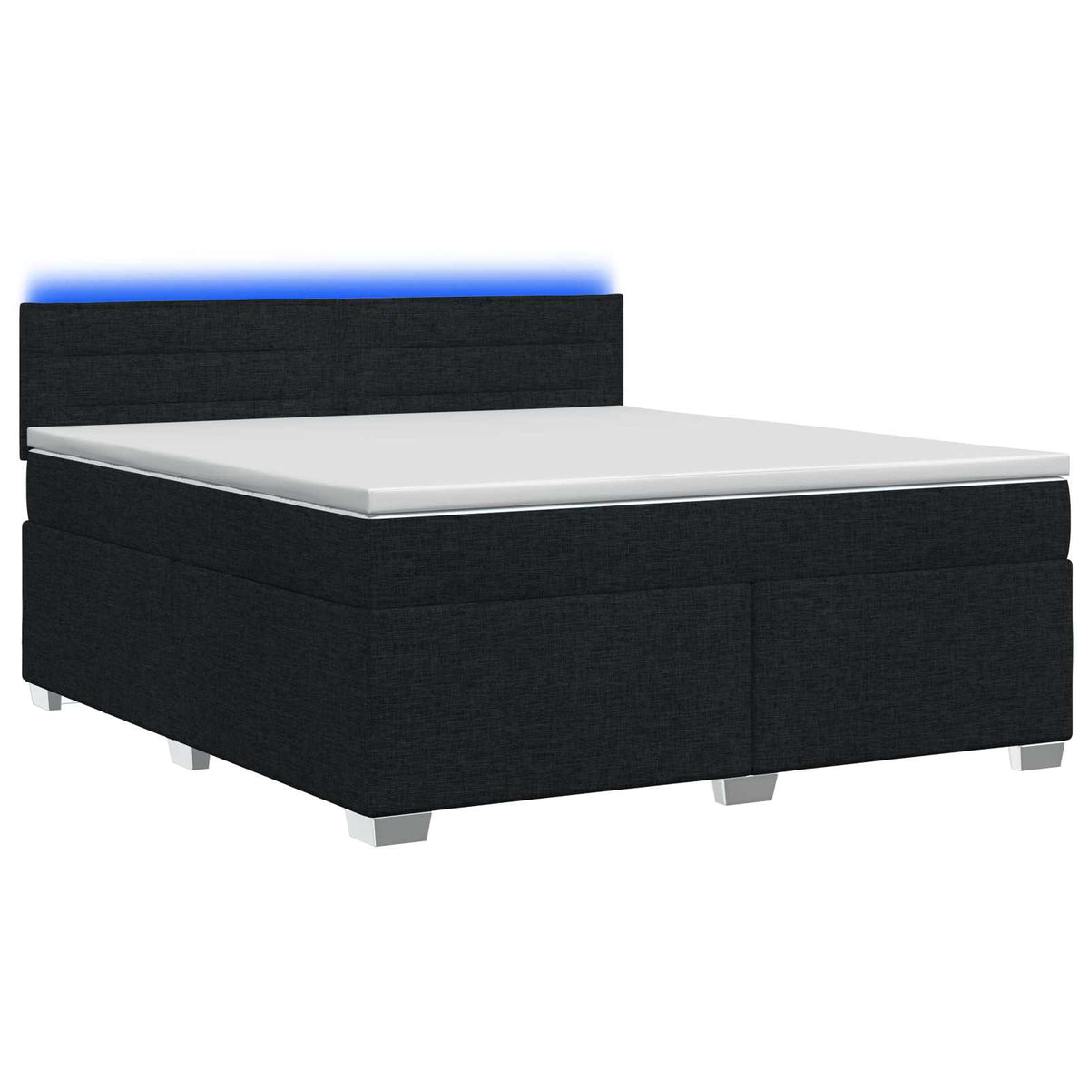 Krevet s box springom, madracem i LED-om Crna 140 x 190 cm