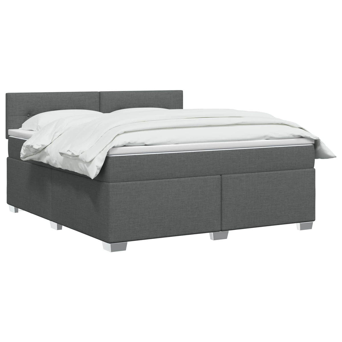 Krevet s box springom, madracem i LED-om Tamnosiva 160 x 200 cm
