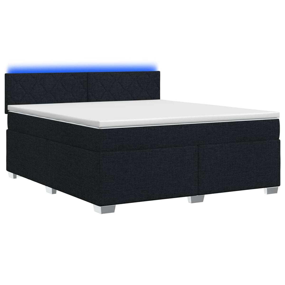 Krevet s box springom, madracem i LED-om Crna 160 x 200 cm