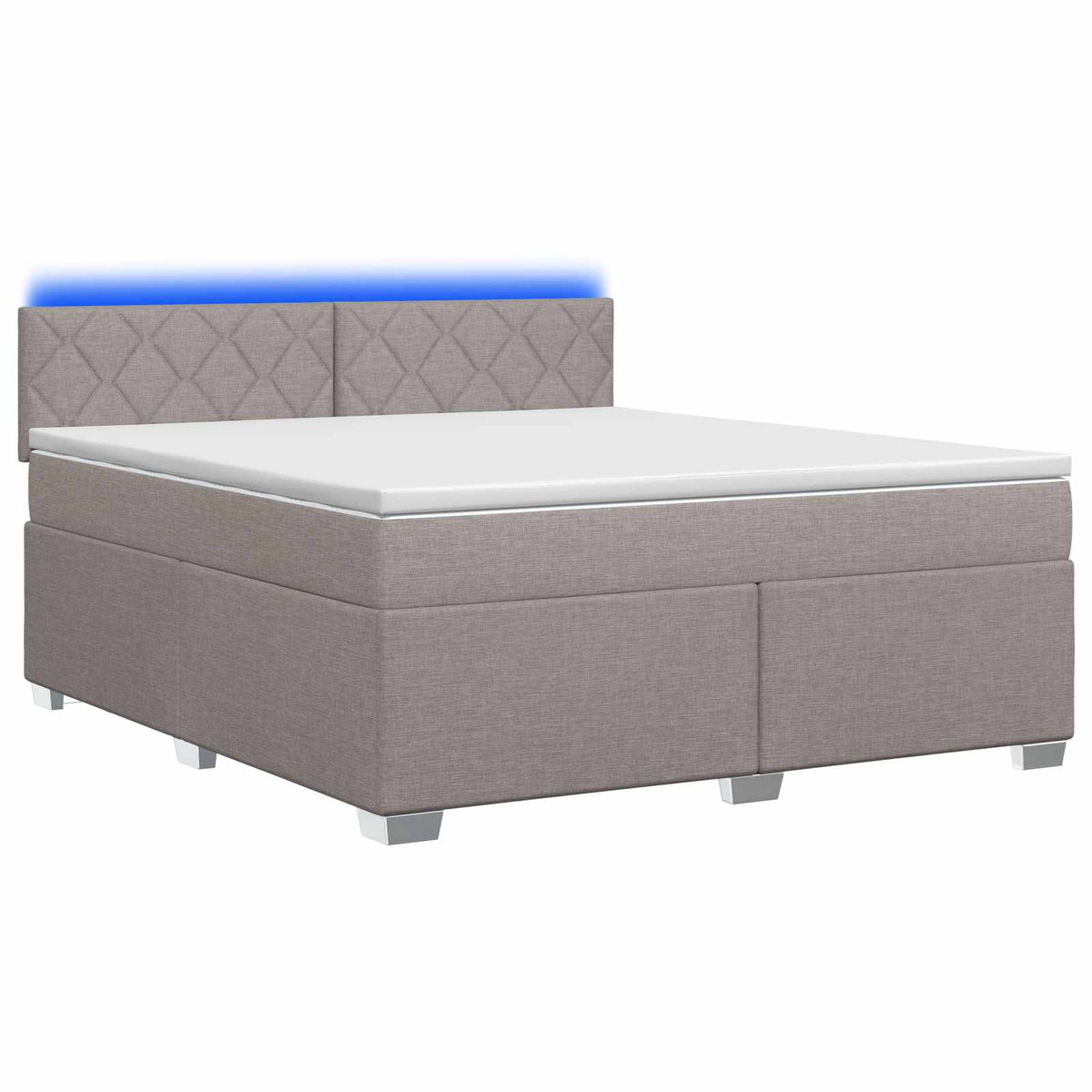 Krevet s box springom, madracem i LED-om Sivosmeđa 160 x 200 cm