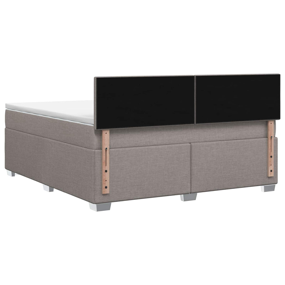 Krevet s box springom, madracem i LED-om Sivosmeđa 160 x 200 cm