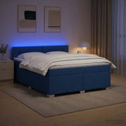 Krevet s box springom, madracem i LED-om Plava 160 x 200 cm