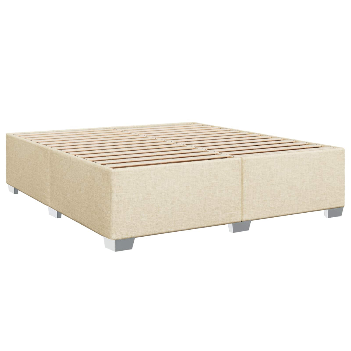 Krevet s box springom, madracem i LED-om Krem 200 x 200 cm