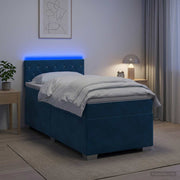 Krevet s box springom, madracem i LED-om Plava 90 x 190 cm