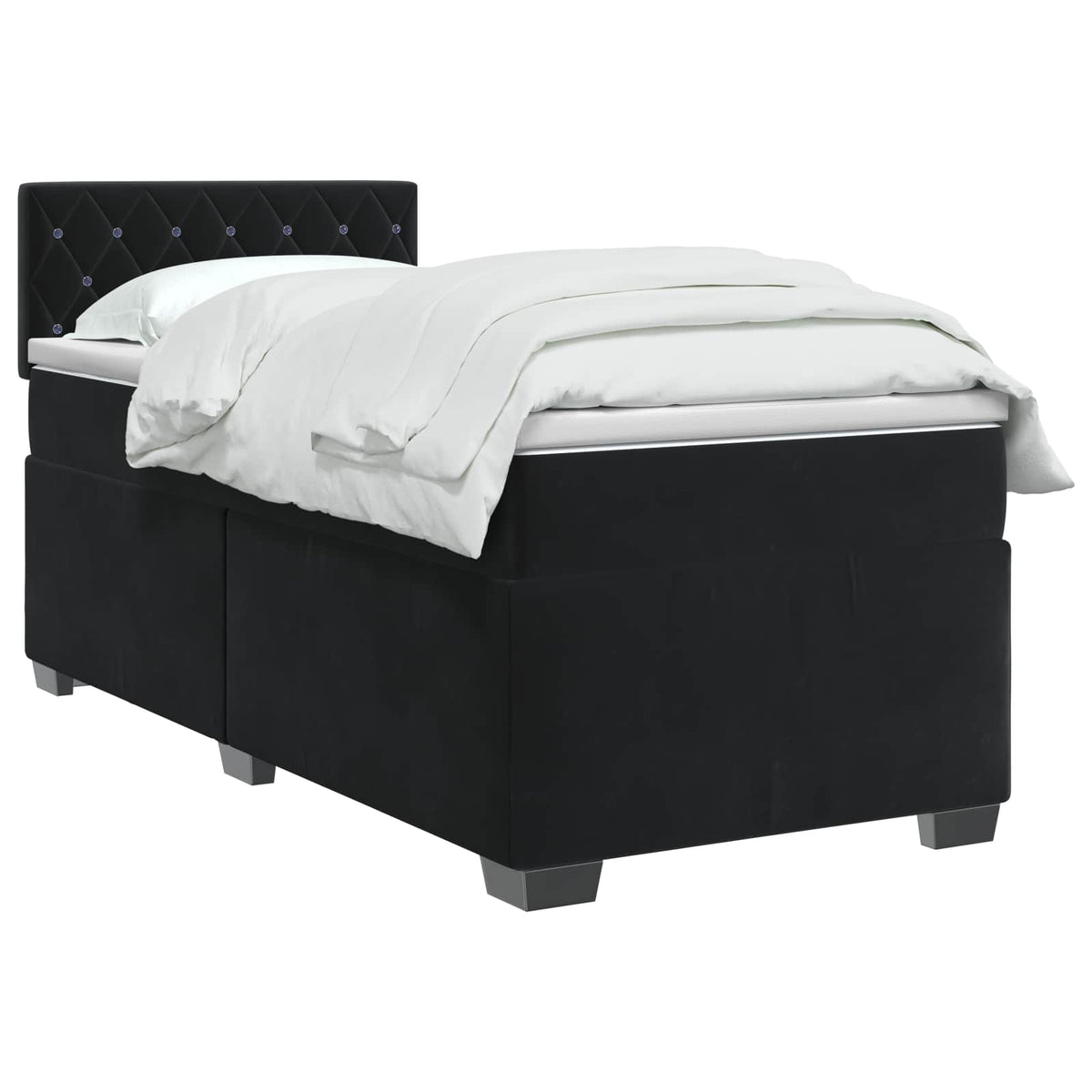 Krevet s box springom, madracem i LED-om Crna 90 x 200 cm