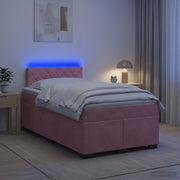Krevet s box springom, madracem i LED-om Ružičasta 120 x 200 cm
