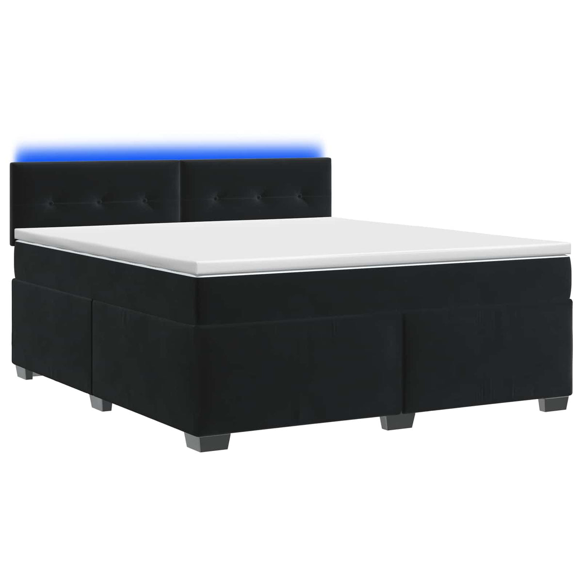 Krevet s box springom, madracem i LED-om Crna 140 x 190 cm