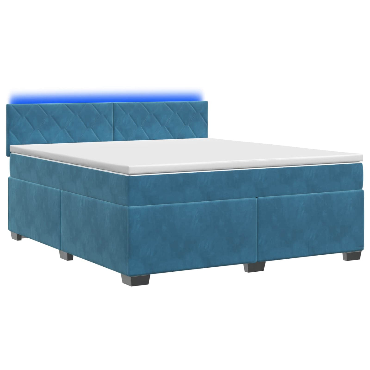 Krevet s box springom, madracem i LED-om Plava 140 x 190 cm