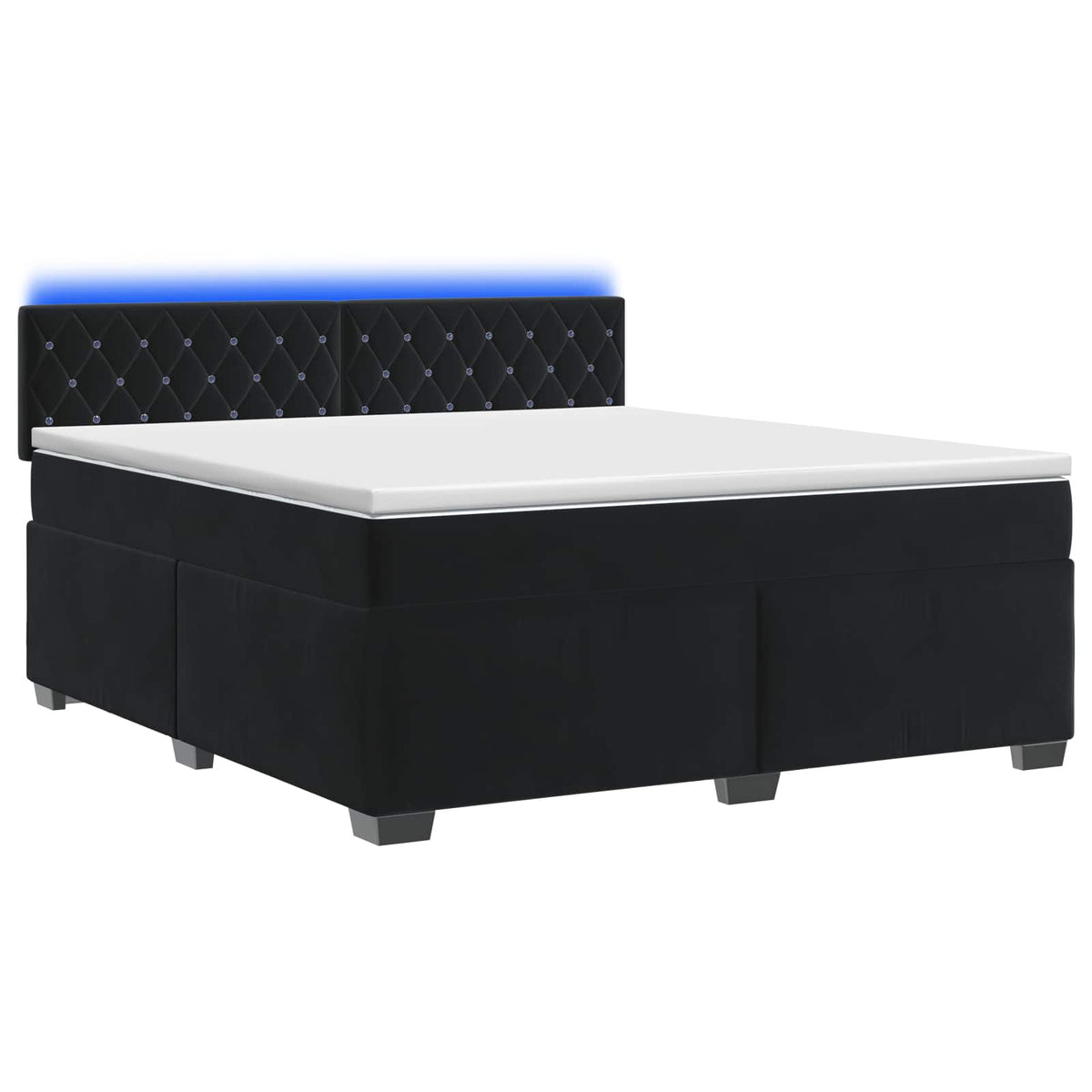 Krevet s box springom, madracem i LED-om Crna 160 x 200 cm