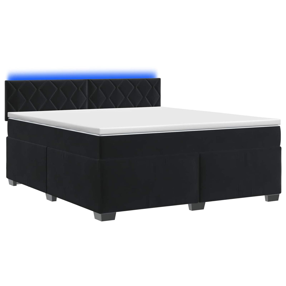Krevet s box springom, madracem i LED-om Crna 160 x 200 cm