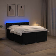 Krevet s box springom, madracem i LED-om Crna 200 x 200 cm