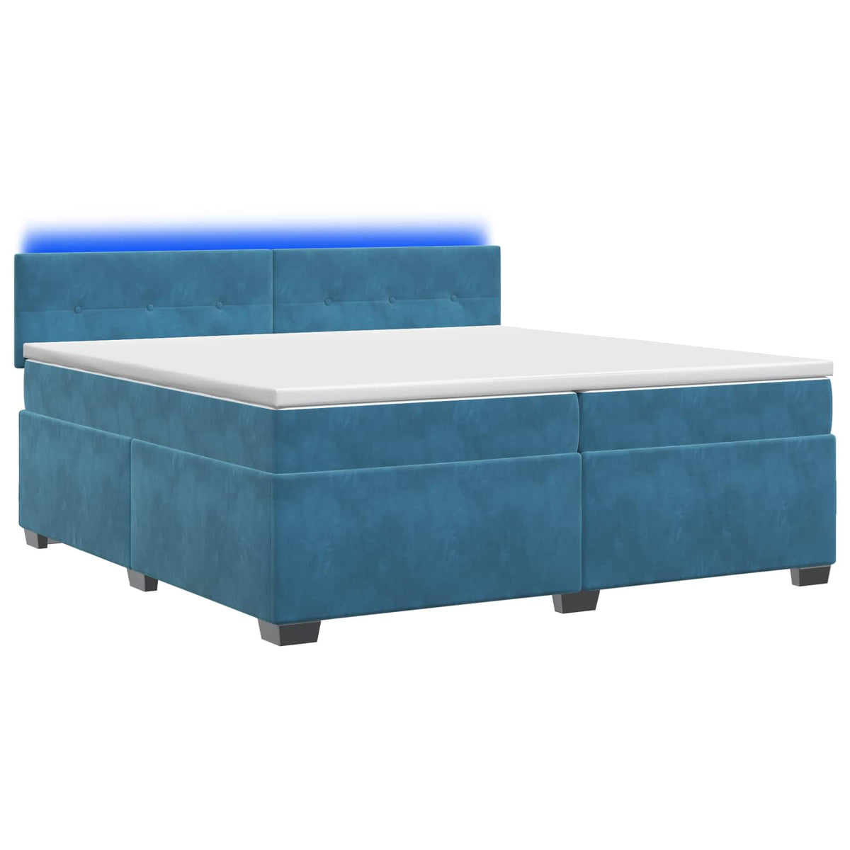 Krevet s box springom, madracem i LED-om Plava 200 x 200 cm