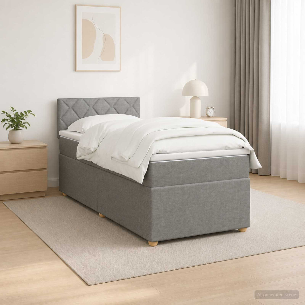 Krevet s box springom, madracem i LED-om 90 x 190 cm